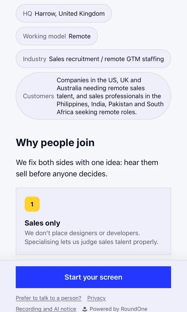 Company page: at-a-glance facts and why people join.